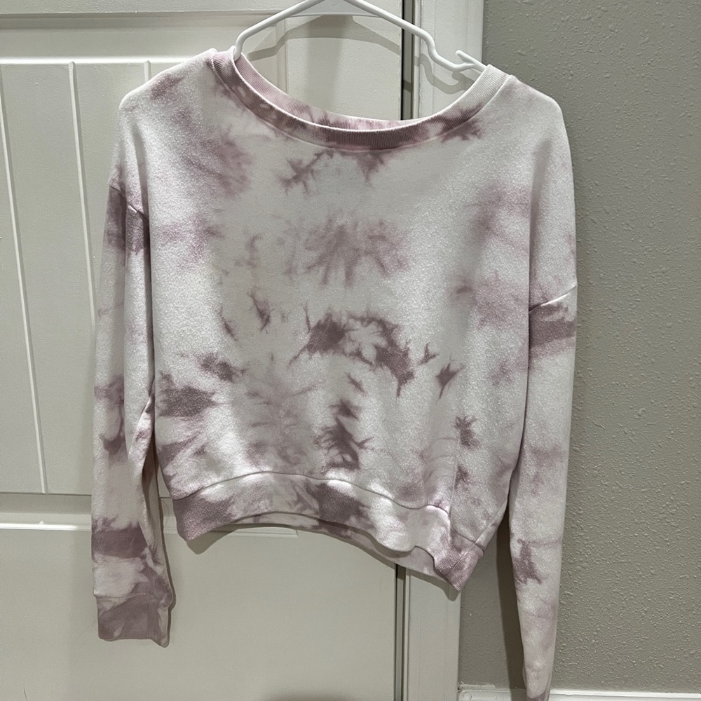 Tie dye crop crew neck